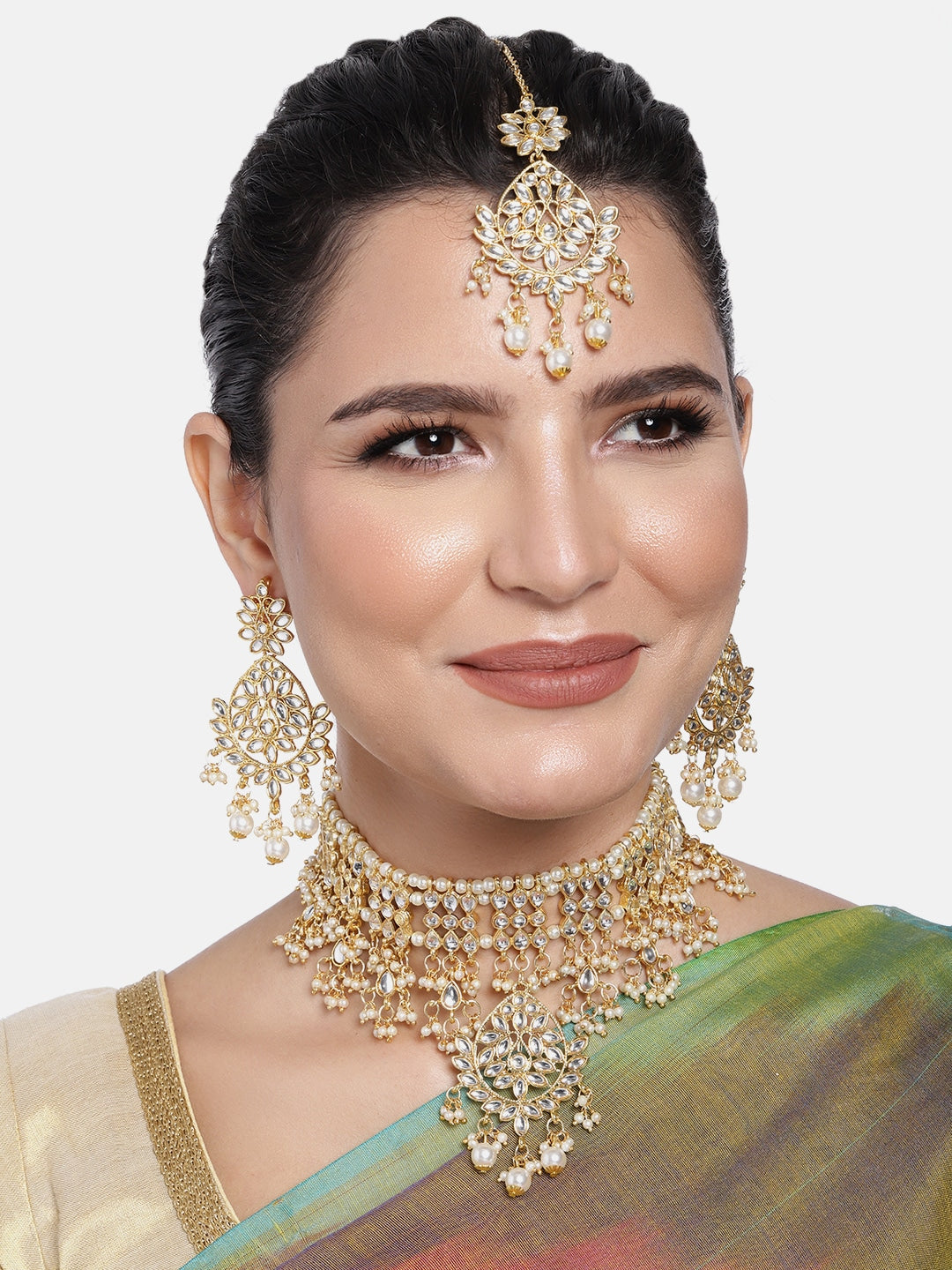 Indian Bollywood Style Gold Plated Kamar Bandh Waist Belt CZ Green Jewelry  Set
