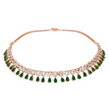 Amayah Rose Gold Green Jewellery Set