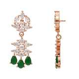 Amayah Rose Gold Green Jewellery Set