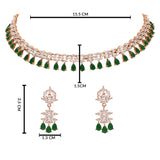 Amayah Rose Gold Green Jewellery Set