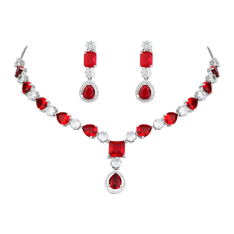 Livia Maroon Necklace Set