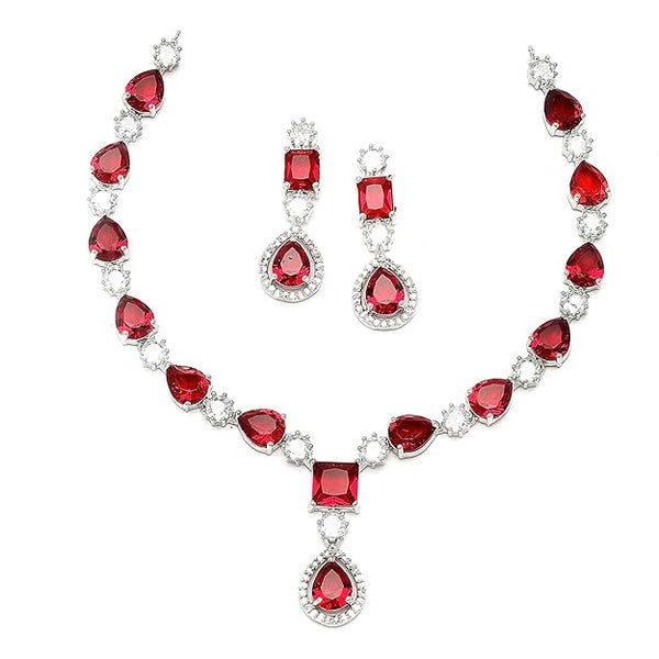 Livia Maroon Necklace Set