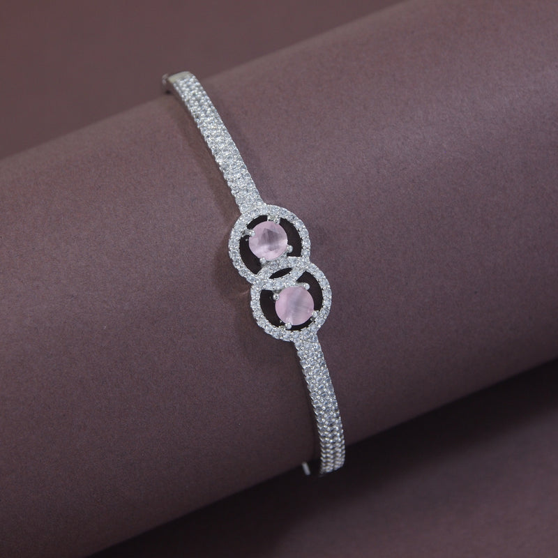 Daania Rhodium Pink Zirconia Bracelet