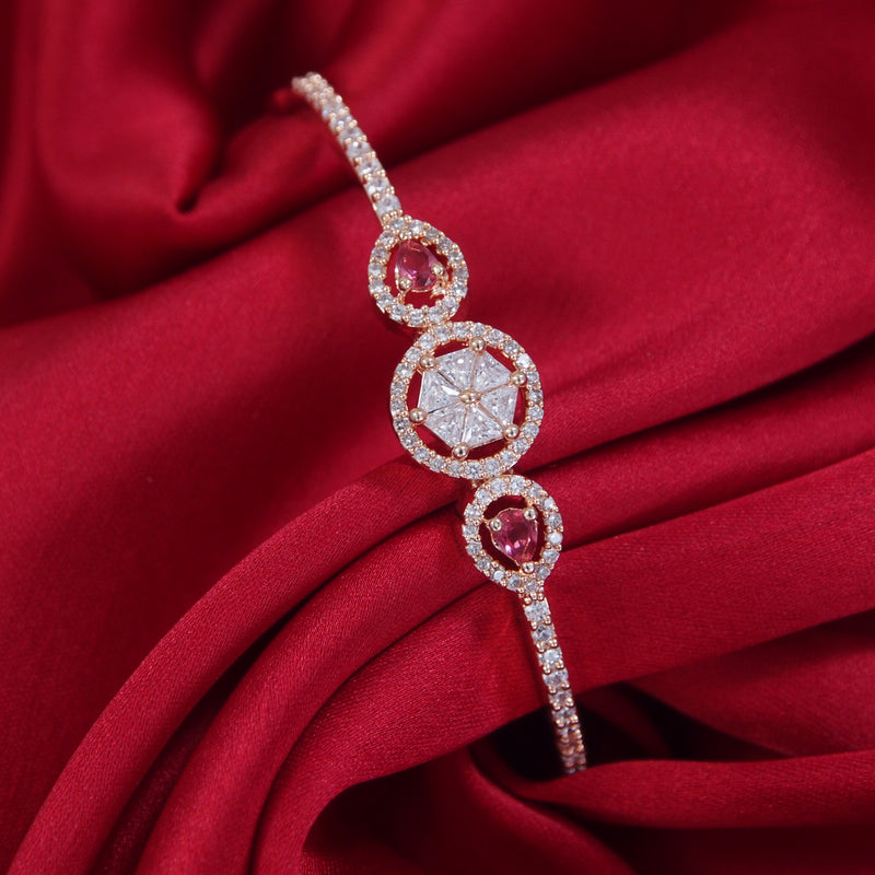 Eiram RoseGold Ruby Zirconia Bracelet