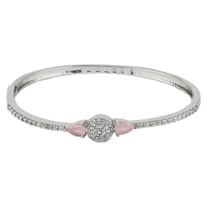 Krista Rhodium Pink Zirconia Bracelet