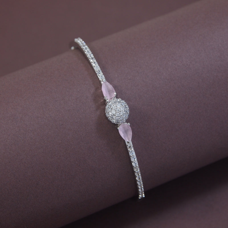 Krista Rhodium Pink Zirconia Bracelet