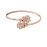 (Pack of 2) Rose Gold Cubic Zirconia Adjustable Bracelet