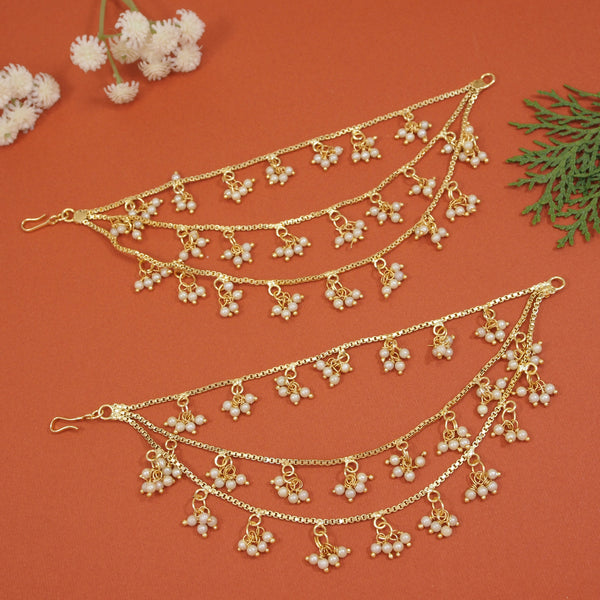 Kaveri White Hair Chain Earrings