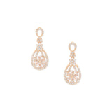 (Pack of 3) Rose Gold Cubic Zirconia Stud Earrings