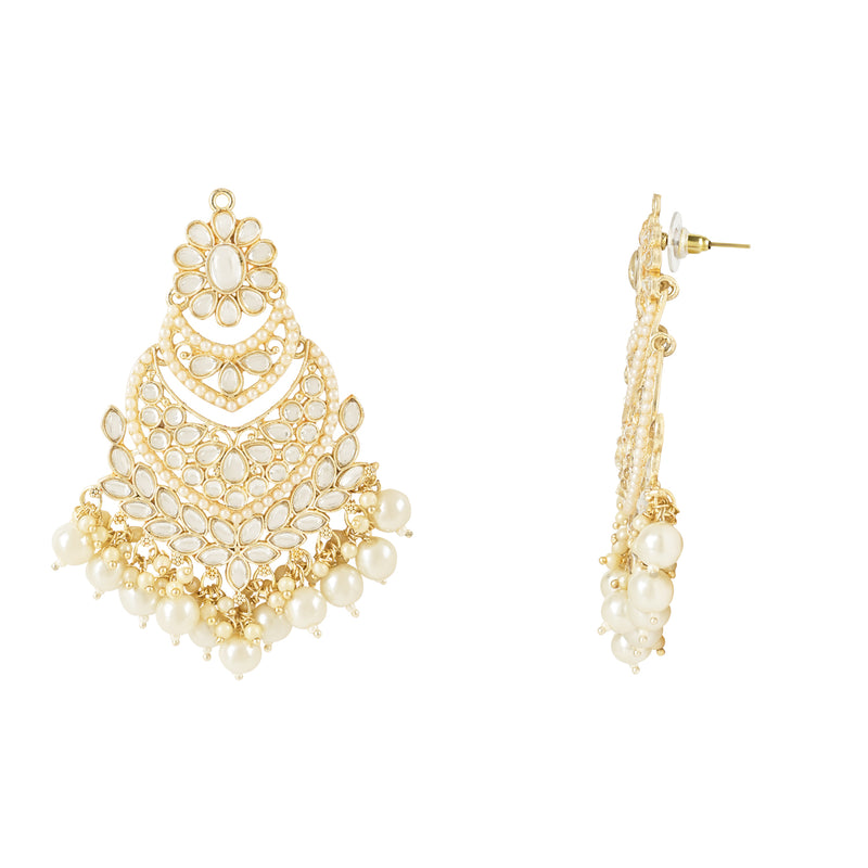 " SANJH " White Earrings