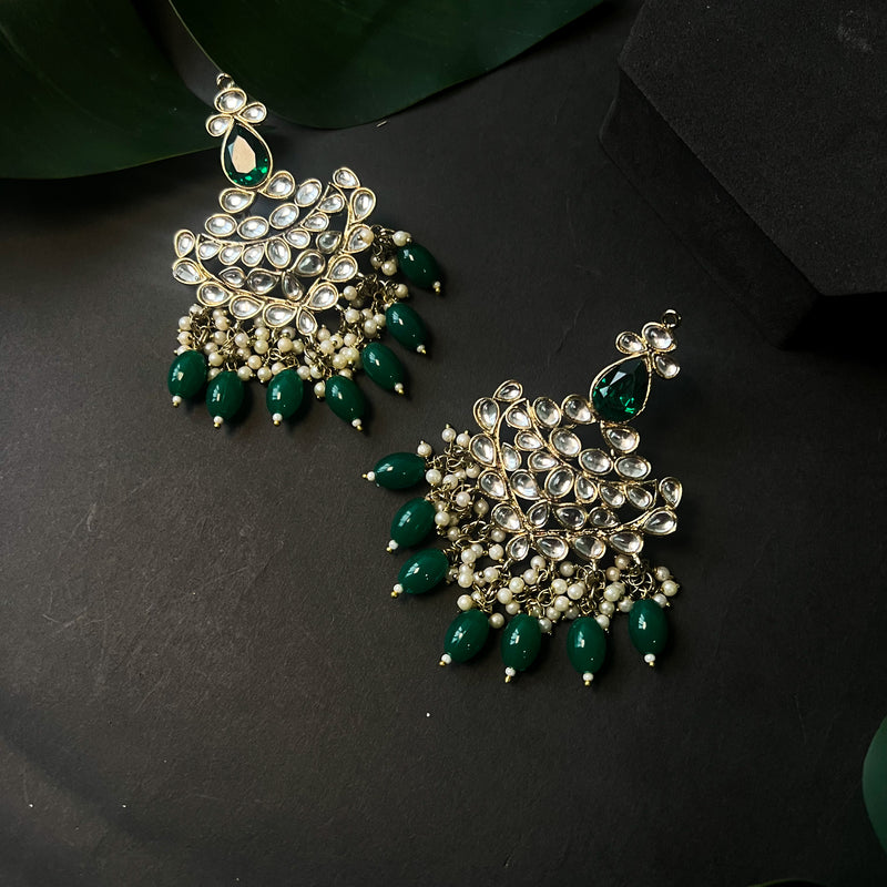 Ritika Green Earrings