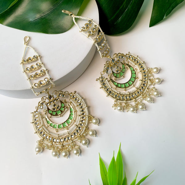 Pakistani Indian Punjabi Gold Polki Mint Green Earrings Dilkash Fashion  Jewelry Bollywood Jhumki Chandbali Kundan Studs Hollywood Earring - Etsy