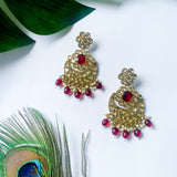 Ranya Maroon Earrings