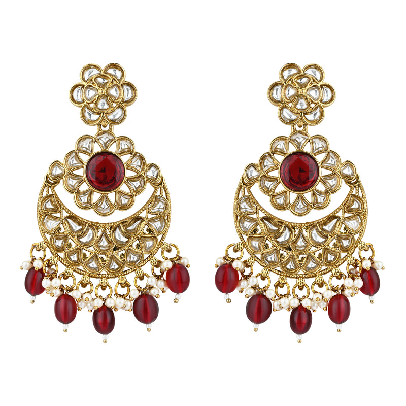 Ranya Maroon Earrings