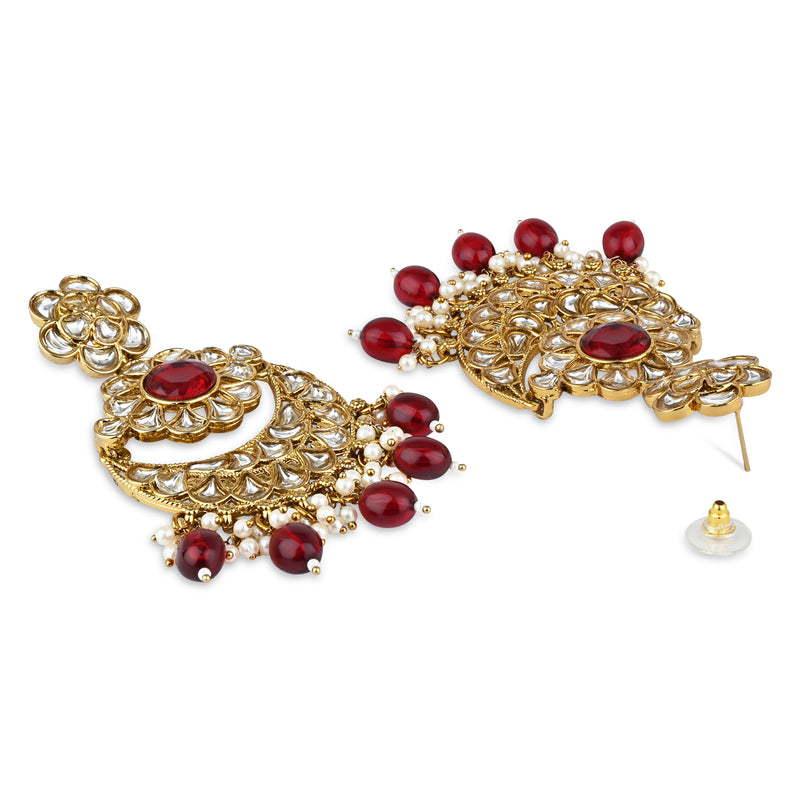 Ranya Maroon Earrings