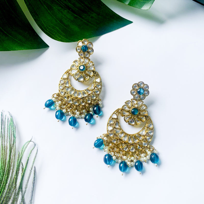 Gurnoor Peacock Green Earrings