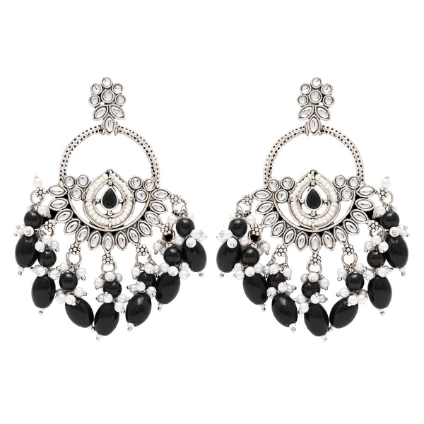 Mridhi Silver Black Earrings