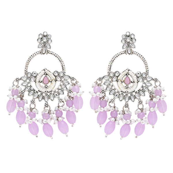 Mridhi Silver Purple Earrings