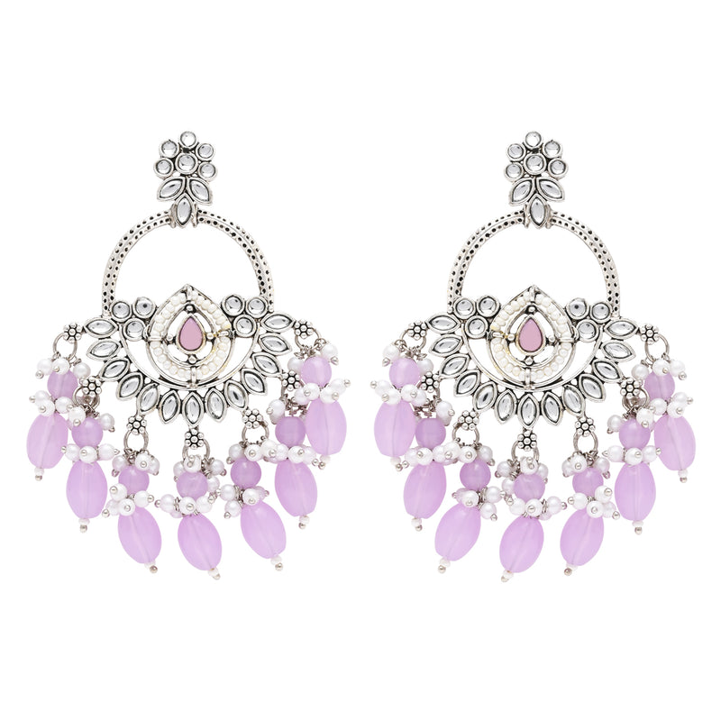 Mridhi Silver Purple Earrings