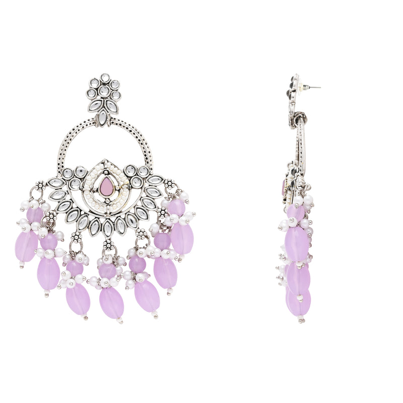 Mridhi Silver Purple Earrings