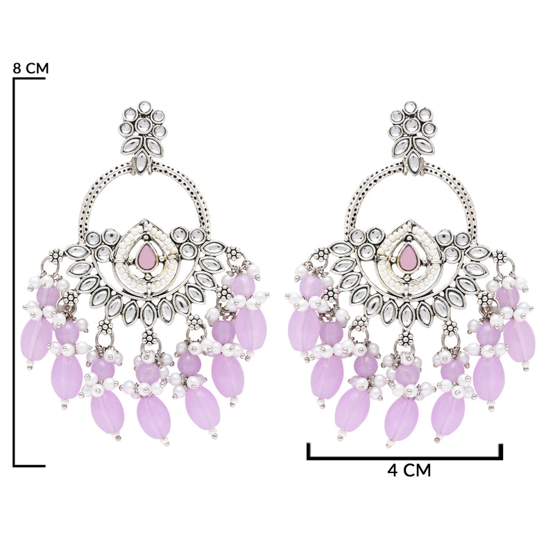 Mridhi Silver Purple Earrings