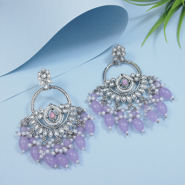 Mridhi Silver Purple Earrings