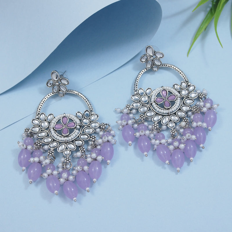 Lyla Silver Purple Earrings