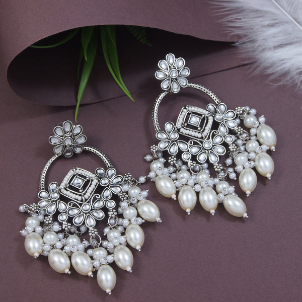 Jeel Silver White Earrings