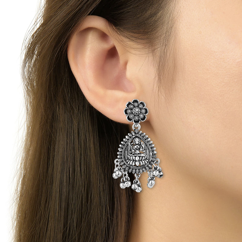 Maa Lakshmi Oxidised Earrings