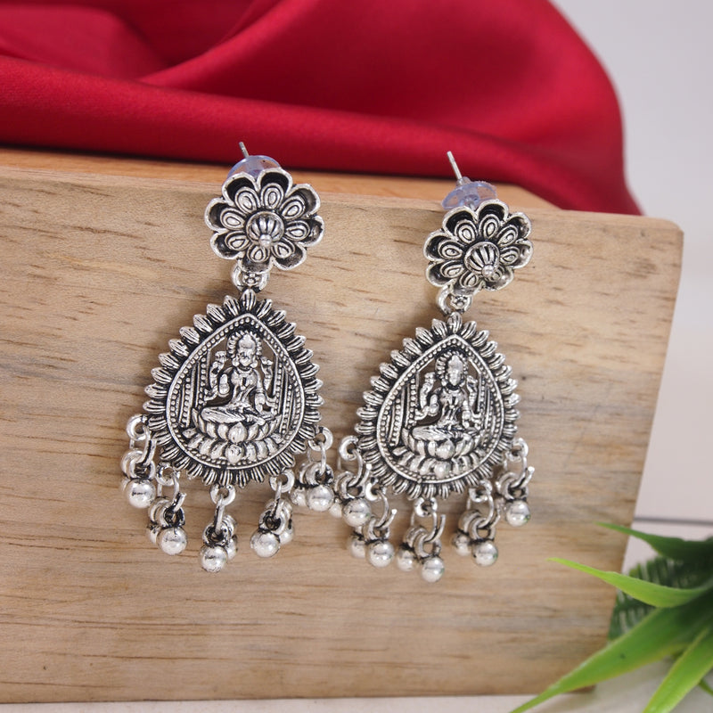 Maa Lakshmi Oxidised Earrings