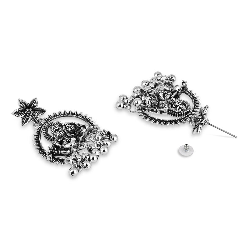 Radha Krishna Oxidised Earrings