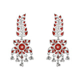 Somya Red Oxidised Earrings