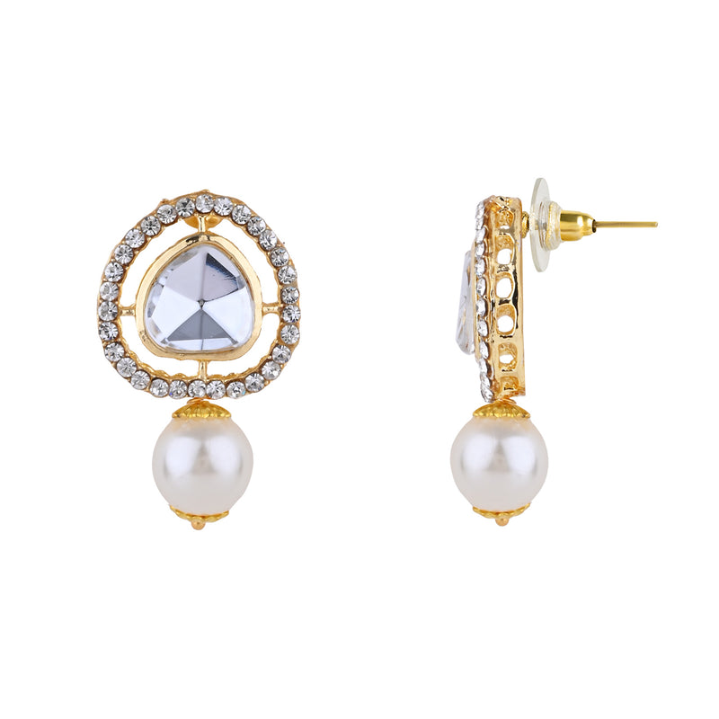 Rishvi White Earrings