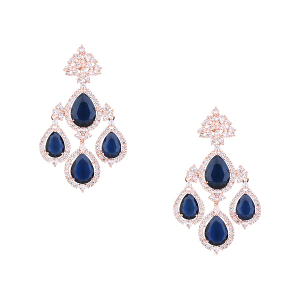 Shyla RoseGold Blue Earrings