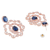 Nathalia Rosegold Blue Earrings