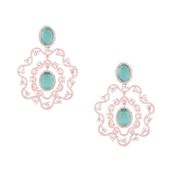 Nathalia Rosegold Mint Earrings