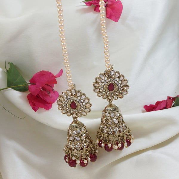 Sanaya Maroon Earrings