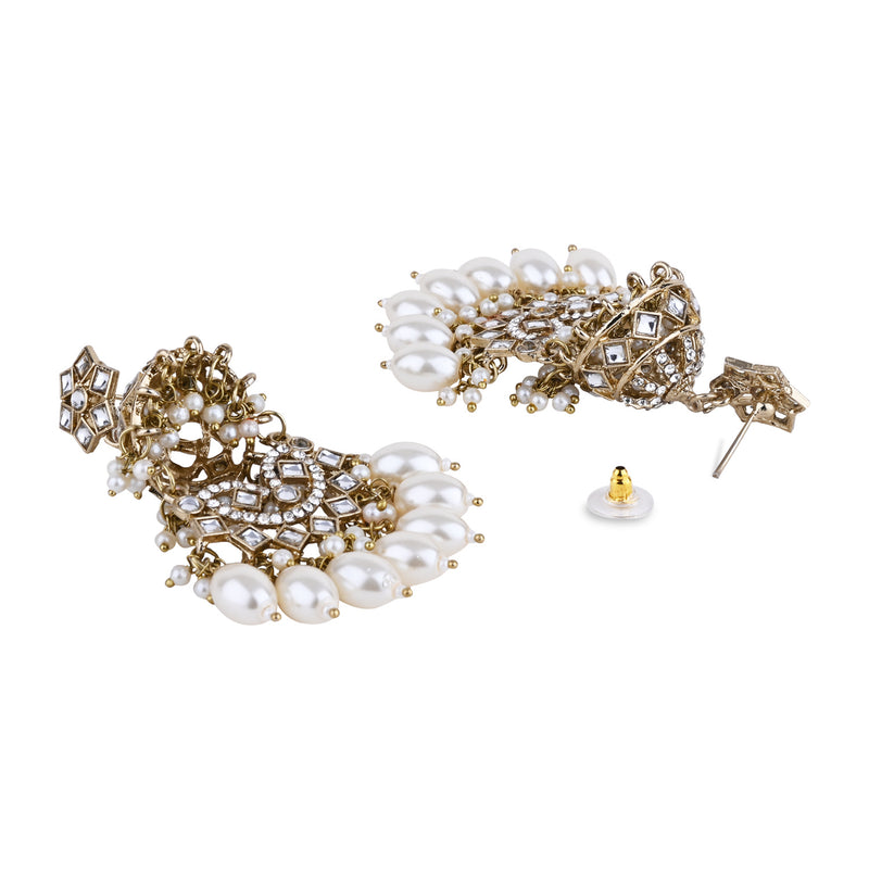 Ambika White Earrings