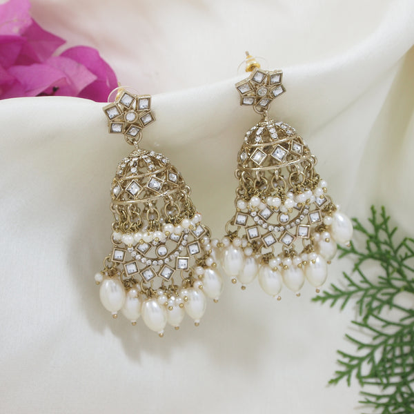 Ambika White Earrings