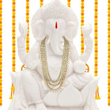 Ganesha White Pearl & Kundan Mala