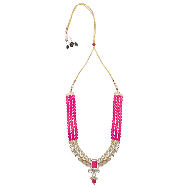 Ganapati Pink Pearl & Kundan Mala