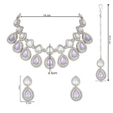 Hamsika Rhodium Purple Choker Set