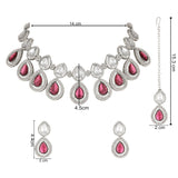 Hamsika Rhodium Wine Choker Set