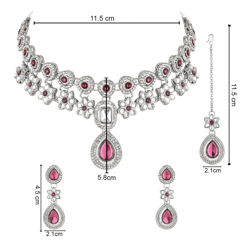 Vansha Silver Wine Necklace set