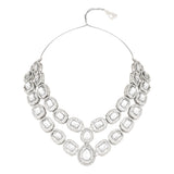 Parineeti Rhodium White Necklace set