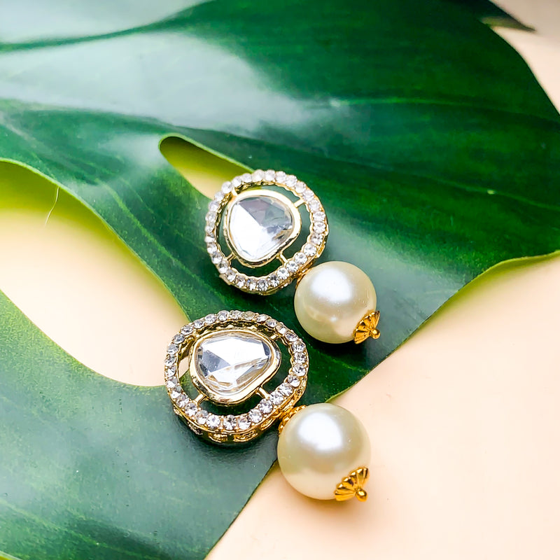 Rishvi White Earrings