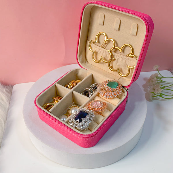 Portable Rose Pink Jewellery Organiser