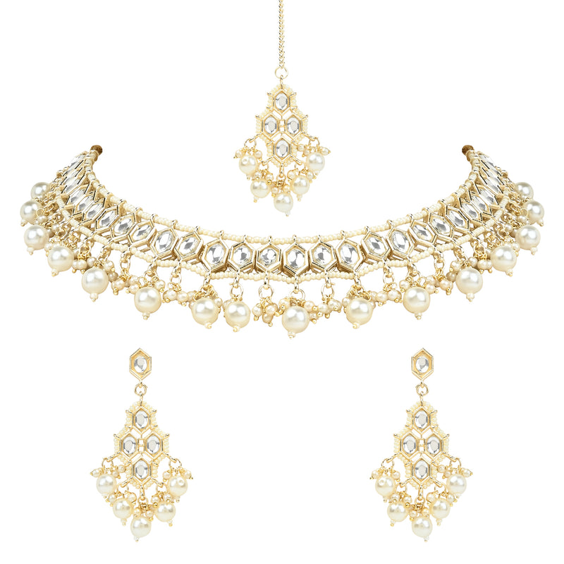 Shreya White Choker Set