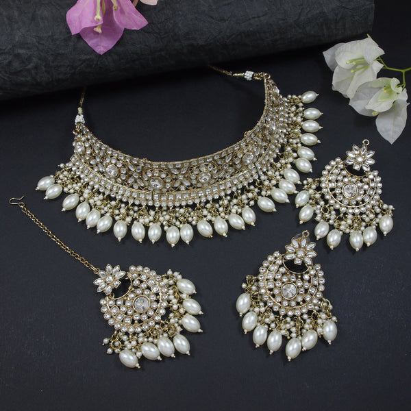 Risha White Choker Set