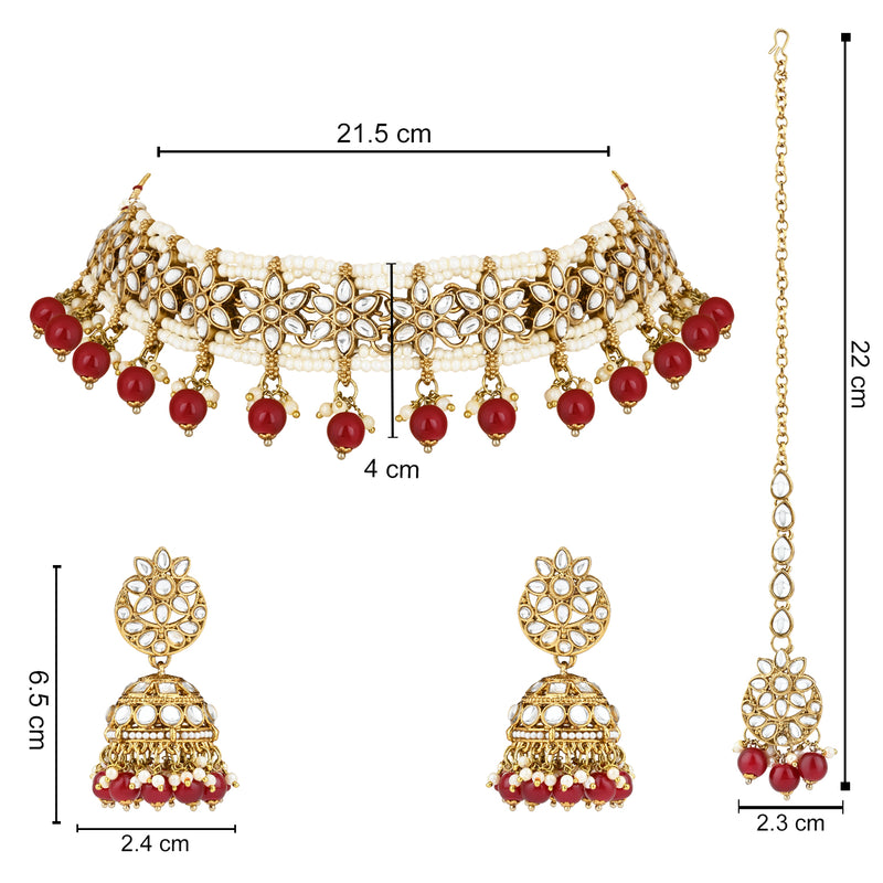 Reshmi Maroon Choker